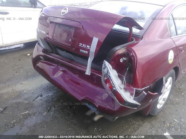 1N4AL11DX6C130268 - 2006 NISSAN ALTIMA S/SL BURGUNDY photo 6