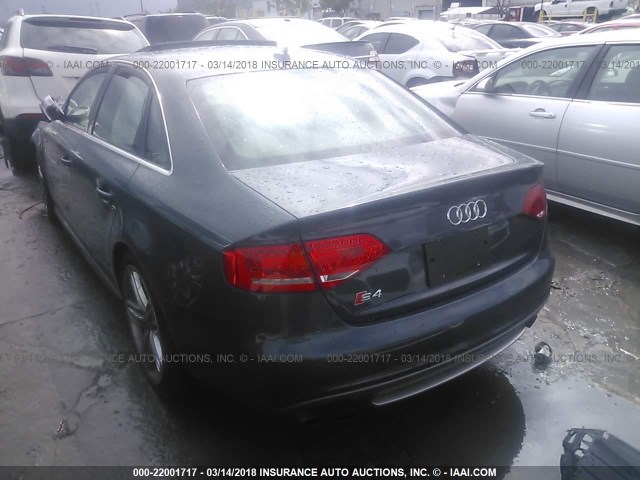 WAUKGAFL8BA018168 - 2011 AUDI S4 PRESTIGE GRAY photo 3