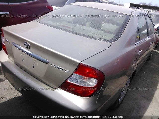 4T1BE32K83U658491 - 2003 TOYOTA CAMRY LE/XLE/SE GOLD photo 4