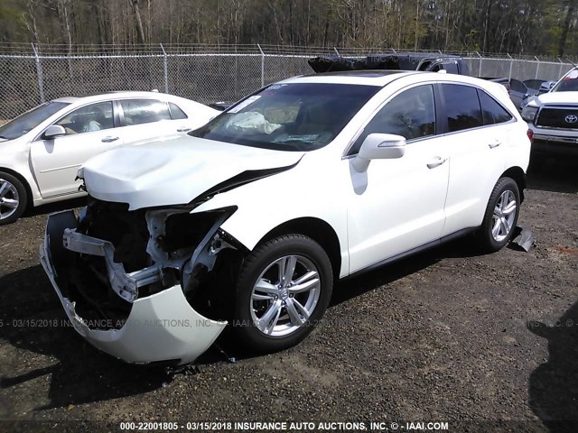 5J8TB3H34EL009802 - 2014 ACURA RDX WHITE photo 2