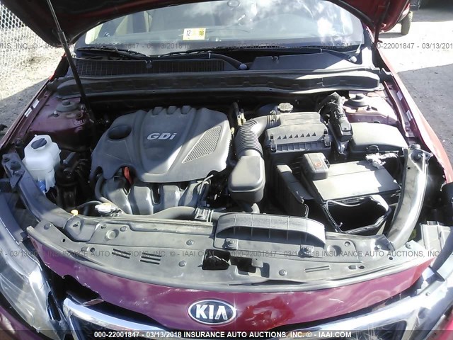 5XXGN4A74DG246279 - 2013 KIA OPTIMA EX RED photo 10