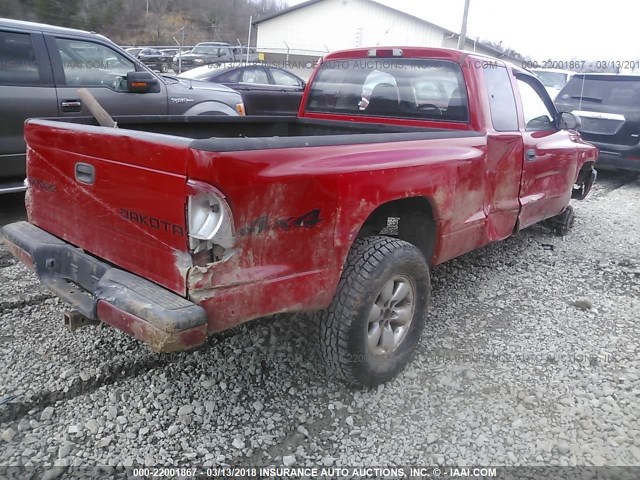 1D7HG32N74S603651 - 2004 DODGE DAKOTA SPORT RED photo 4