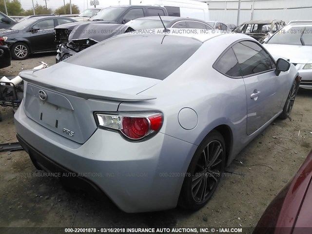 JF1ZNAA15D1729607 - 2013 TOYOTA SCION FR-S ვერცხლისფერი ფოტო 4