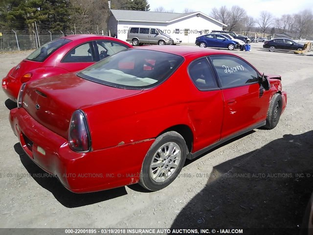2G1WW12E859103471 - 2005 CHEVROLET MONTE CARLO LS 红色 照片 4