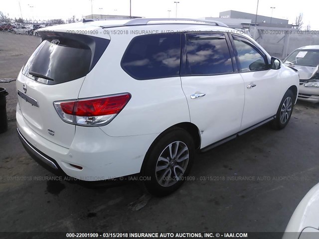 5N1AR2MM1DC665721 - 2013 NISSAN PATHFINDER S/SV/SL/PLATINUM 白色 照片 4