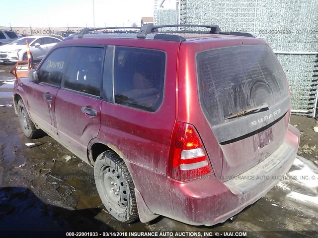 JF1SG656X3H755558 - 2003 SUBARU FORESTER 2.5XS MAROON photo 3