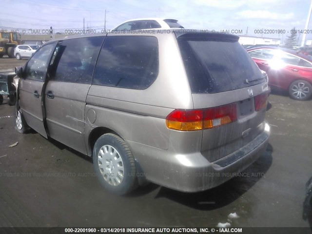 5FNRL18553B036440 - 2003 HONDA ODYSSEY LX GOLD photo 3