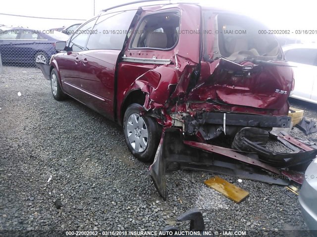 5N1BV28U06N127190 - 2006 NISSAN QUEST S/SE/SL MAROON photo 3