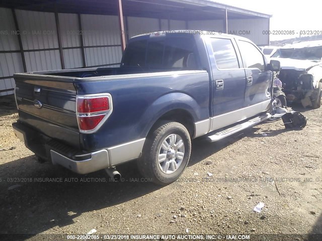 1FTFW1CT5BFA56360 - 2011 FORD F150 SUPERCREW BLUE photo 4