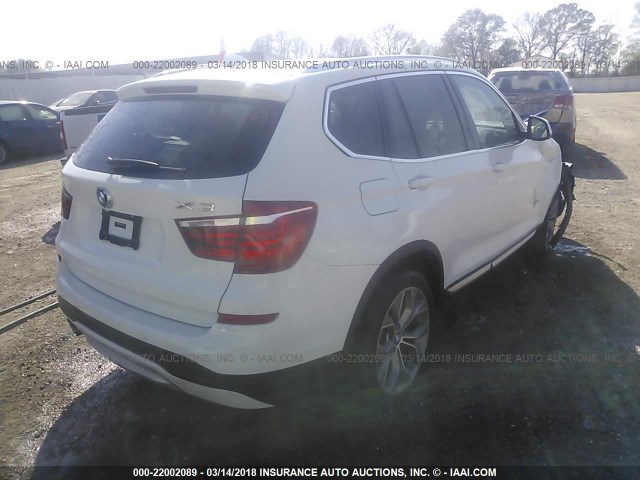 5UXWZ7C55G0R31926 - 2016 BMW X3 SDRIVE28I WHITE photo 4