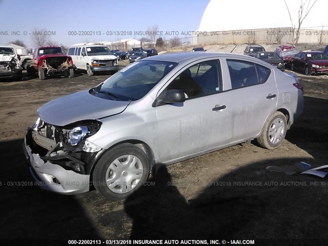 3N1CN7AP8EL830242 - 2014 NISSAN VERSA S/S PLUS/SV/SL SILVER photo 2