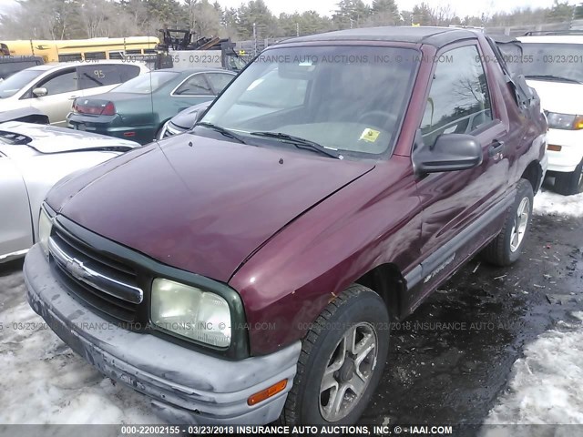 2CNBJ18C926924484 - 2002 CHEVROLET TRACKER MAROON photo 2