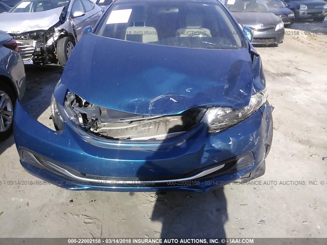 19XFB2F5XDE055586 - 2013 HONDA CIVIC LX BLUE photo 6