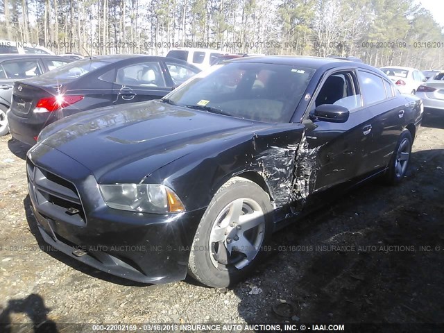 2C3CDXAT6CH247479 - 2012 DODGE CHARGER POLICE BLACK photo 2