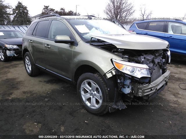 2FMDK3JC3DBB66339 - 2013 FORD EDGE SEL GREEN photo 1