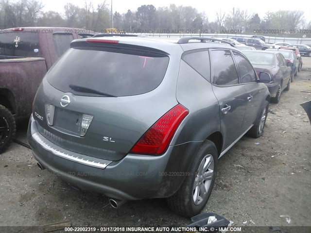 JN8AZ08T96W401372 - 2006 NISSAN MURANO SL/SE/S GRAY photo 4