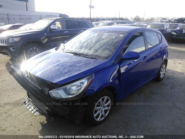 KMHCT5AE8CU007833 - 2012 HYUNDAI ACCENT GLS/GS BLUE photo 2