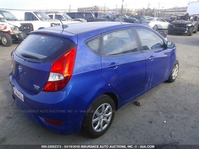 KMHCT5AE8CU007833 - 2012 HYUNDAI ACCENT GLS/GS BLUE photo 4