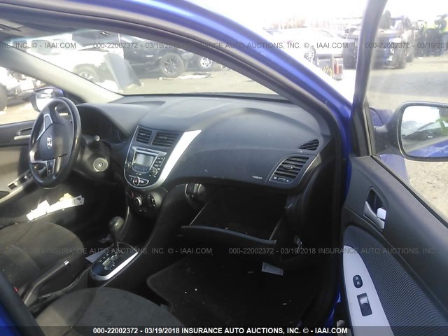 KMHCT5AE8CU007833 - 2012 HYUNDAI ACCENT GLS/GS BLUE photo 5