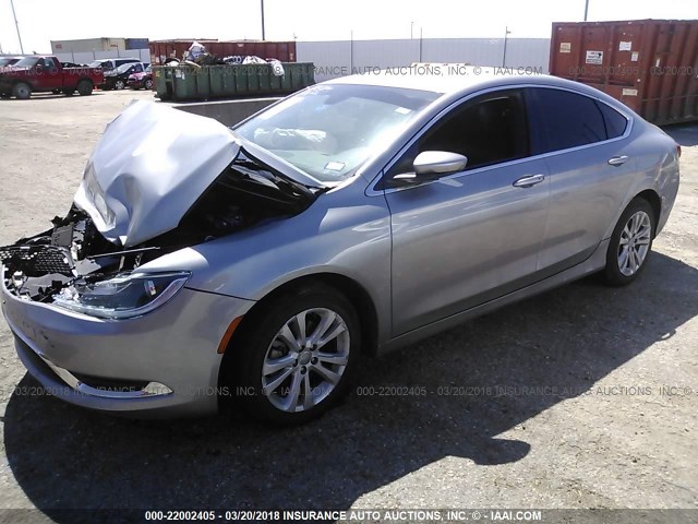 1C3CCCAB1GN185036 - 2016 CHRYSLER 200 LIMITED SILVER photo 2