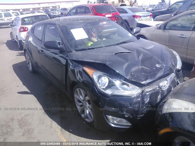 KMHTC6AD0CU049636 - 2012 HYUNDAI VELOSTER BLACK photo 1