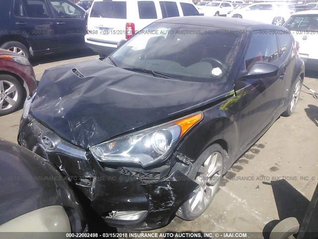 KMHTC6AD0CU049636 - 2012 HYUNDAI VELOSTER BLACK photo 2