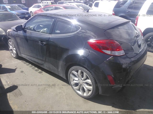 KMHTC6AD0CU049636 - 2012 HYUNDAI VELOSTER BLACK photo 3