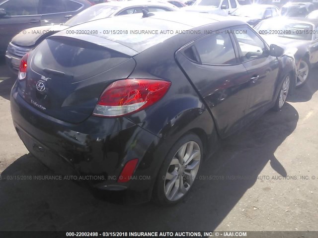 KMHTC6AD0CU049636 - 2012 HYUNDAI VELOSTER BLACK photo 4