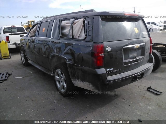 1GNSCJKC1FR262683 - 2015 CHEVROLET SUBURBAN C1500 LT BLACK photo 3