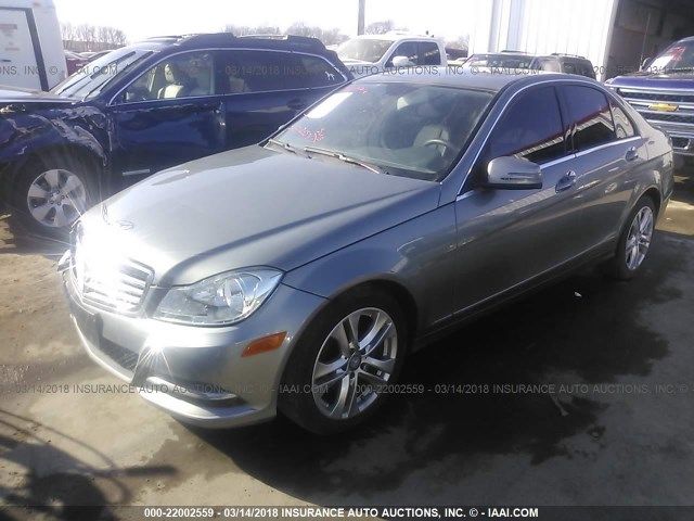 WDDGF8AB0ER303204 - 2014 MERCEDES-BENZ C 300 4MATIC GRAY photo 2