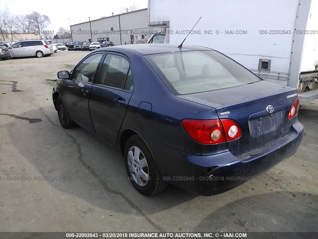 JTDBR32E660075352 - 2006 TOYOTA COROLLA CE/LE BLUE photo 3