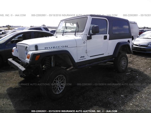 1J4FA64S66P740863 - 2006 JEEP WRANGLER / TJ UNLIMITED RUBICON WHITE photo 2