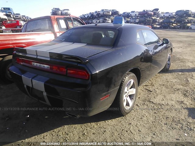 2C3CDYAG9CH125126 - 2012 DODGE CHALLENGER SXT BLACK photo 4