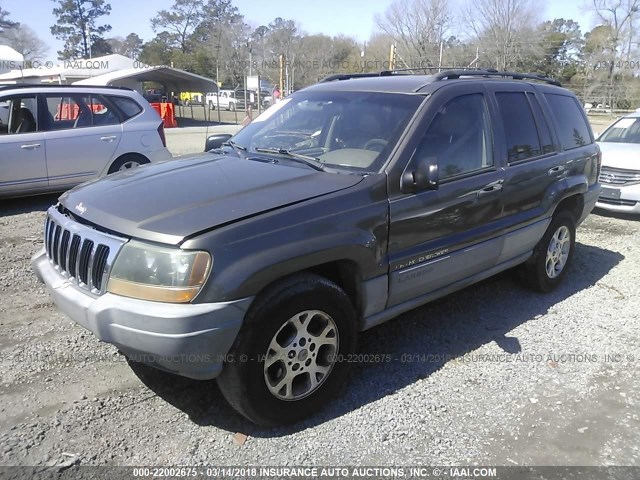 1J4G248SXYC300672 - 2000 JEEP GRAND CHEROKEE LAREDO GRAY photo 2