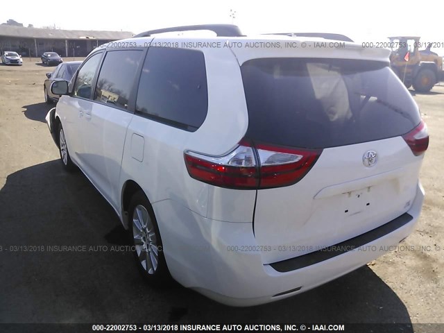 5TDJK3DCXFS113612 - 2015 TOYOTA SIENNA LE WHITE photo 3