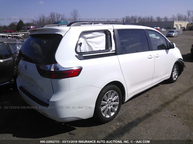 5TDJK3DCXFS113612 - 2015 TOYOTA SIENNA LE WHITE photo 4