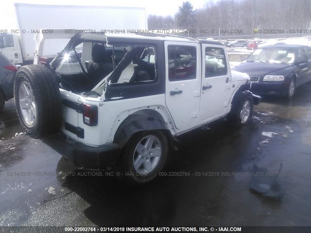 1C4BJWDG0HL511461 - 2017 JEEP WRANGLER UNLIMITE SPORT WHITE photo 4