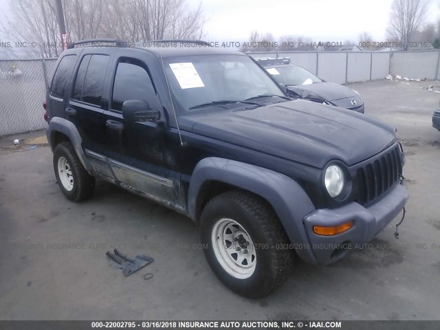 1J4GL48K92W124684 - 2002 JEEP LIBERTY SPORT BLACK photo 1