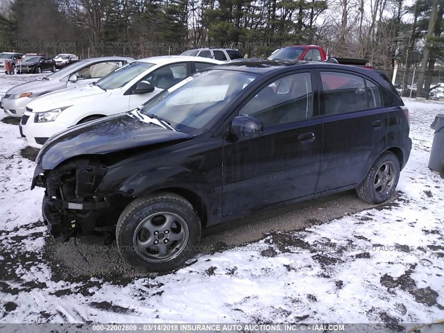 KNADE243696586603 - 2009 KIA RIO 5 SX BLACK photo 2