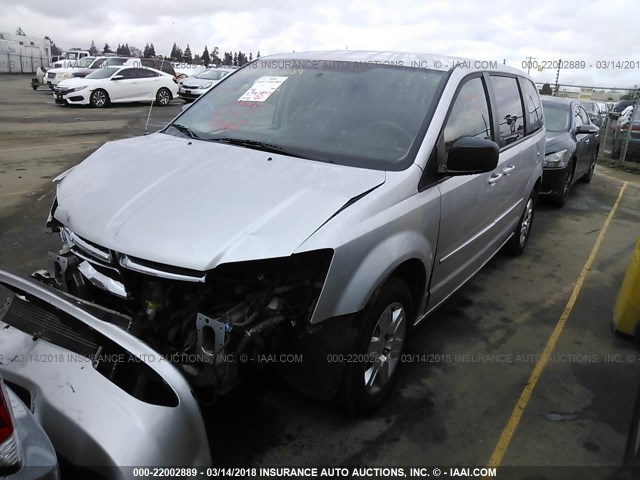 2C4RDGBG5CR177992 - 2012 DODGE GRAND CARAVAN SE SILVER photo 2