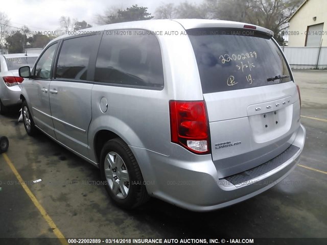 2C4RDGBG5CR177992 - 2012 DODGE GRAND CARAVAN SE SILVER photo 3