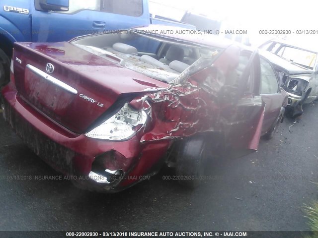 JTDBE32K830155846 - 2003 TOYOTA CAMRY LE/XLE RED photo 4