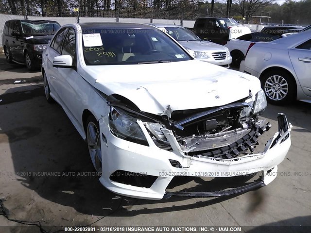 WDDHF8JB2DA686676 - 2013 MERCEDES-BENZ E 350 4MATIC WHITE photo 1