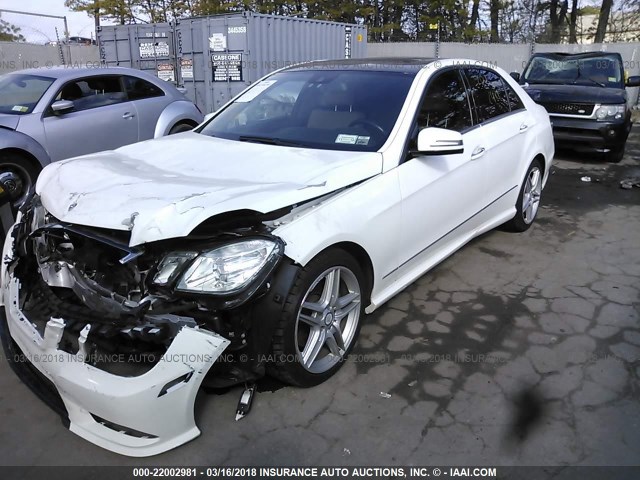 WDDHF8JB2DA686676 - 2013 MERCEDES-BENZ E 350 4MATIC WHITE photo 2