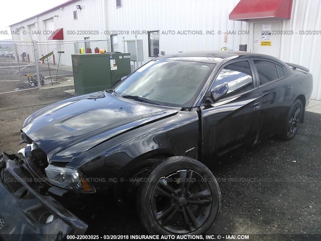 2C3CDXDT1EH335208 - 2014 DODGE CHARGER R/T BLACK photo 2