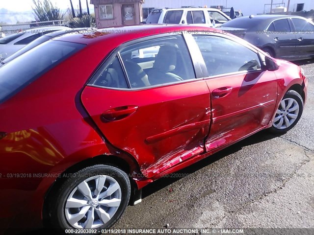 5YFBURHE9FP324547 - 2015 TOYOTA COROLLA L/LE/LE PLS/PRM/S/S PLS RED photo 6