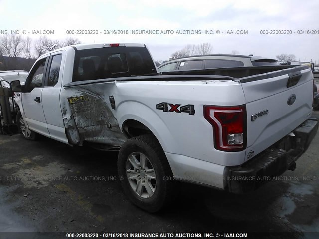 1FTFX1EF6GKD21452 - 2016 FORD F150 SUPER CAB WHITE photo 3