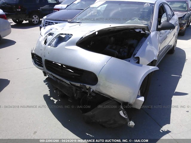 1G2ZF55B164211873 - 2006 PONTIAC G6 SE SILVER photo 6