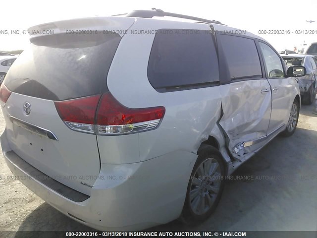 5TDYK3DC6DS401249 - 2013 TOYOTA SIENNA XLE/LIMITED WHITE photo 4