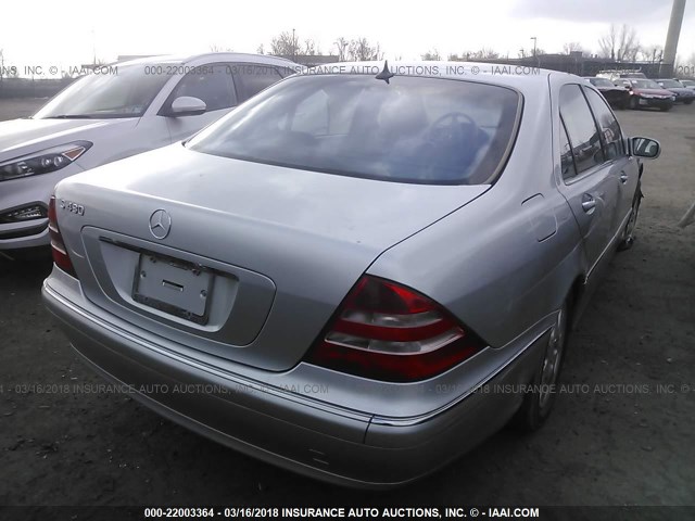 WDBNG70J72A260538 - 2002 MERCEDES-BENZ S 430 SILVER photo 4